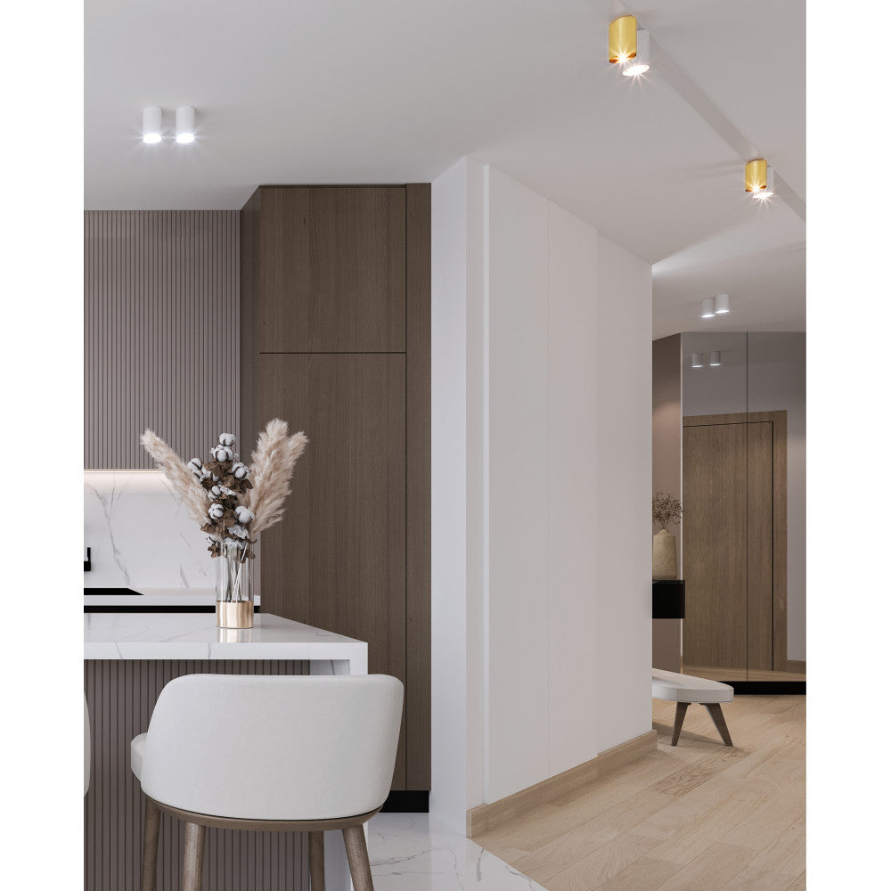 Plafonnier rond ZAMBELIS GU10 DESIGN Or Brosse S155