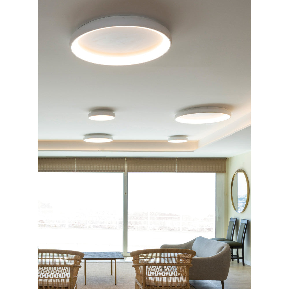 Plafonnier ZAMBELIS D400 30W DESIGN Blanc Sable 2041