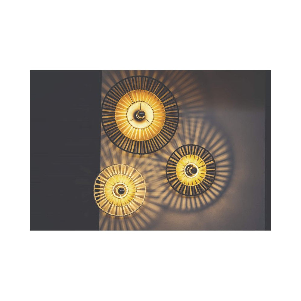 Plafonnier ZAMBELIS D400 E27 DESIGN Blanc et Bambou Sans Source 19251