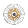 Plafonnier ZAMBELIS D400 E27 DESIGN Blanc et Bambou Sans Source 19251