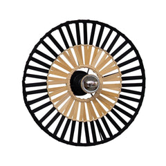 Plafonnier ZAMBELIS D400 E27 DESIGN Noir et Bambou Sans Source 19253