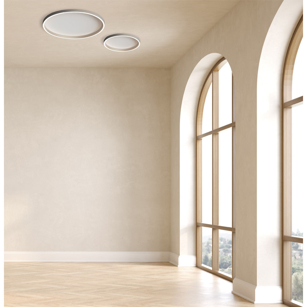 Plafonnier ZAMBELIS D590 41W CCT Dimmable DESIGN Argent Brosse 25165