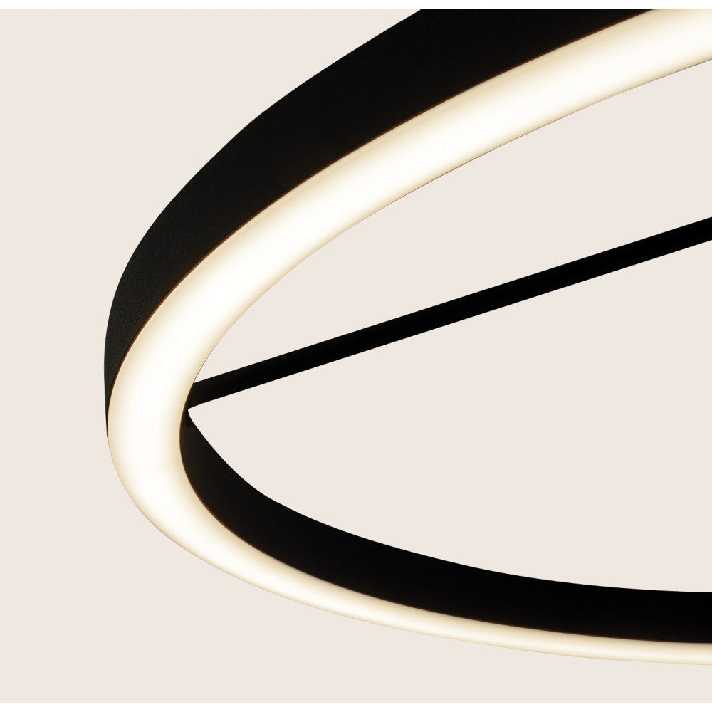 Plafonnier ZAMBELIS D590 42W Dimmable DESIGN Noir Sable 2562