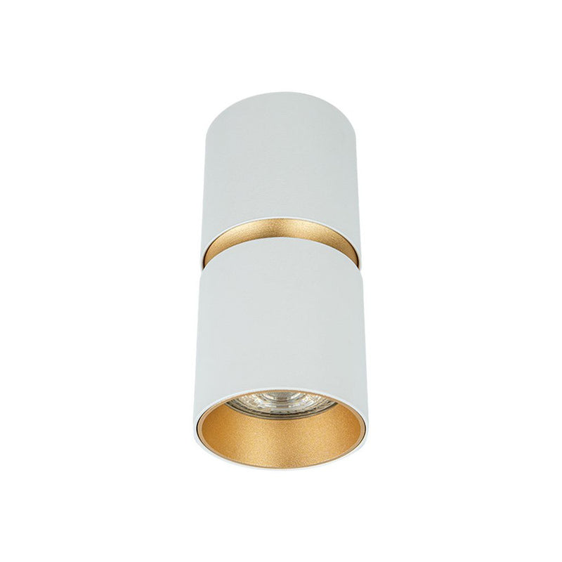 Plafonnier ZAMBELIS D60 GU10 DESIGN Blanc sable et Or Brosse S161