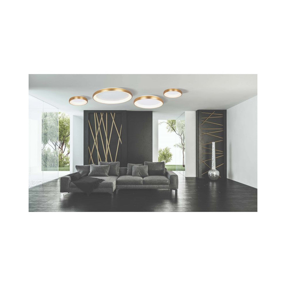 Plafonnier ZAMBELIS D600 43W DESIGN Or Brosse Mat 2050