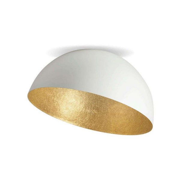 Plafonnier ZAMBELIS D700 E27 DESIGN Blanc Mat et Dore 23260