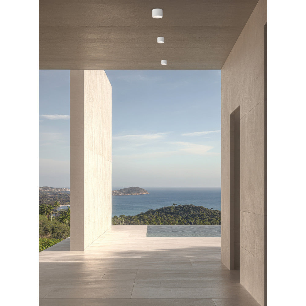 Plafonnier ZAMBELIS D80 12W IP54 DESIGN Blanc Sable S132
