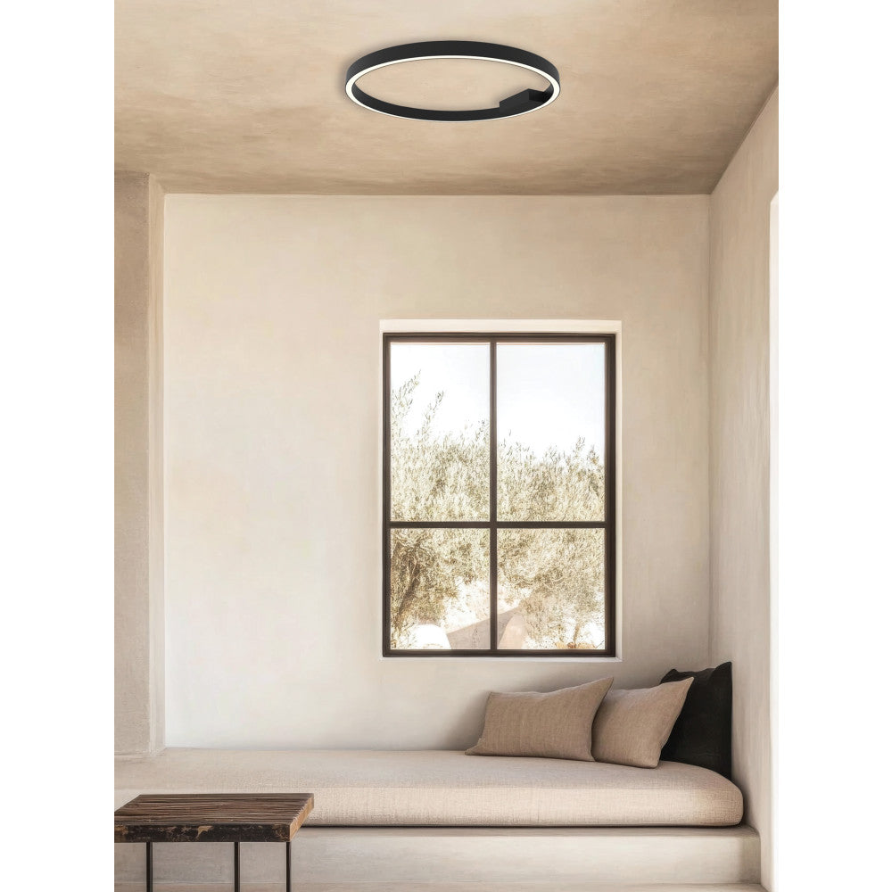Plafonnier ZAMBELIS D800 50W Dimmable DESIGN Noir Mat 23027
