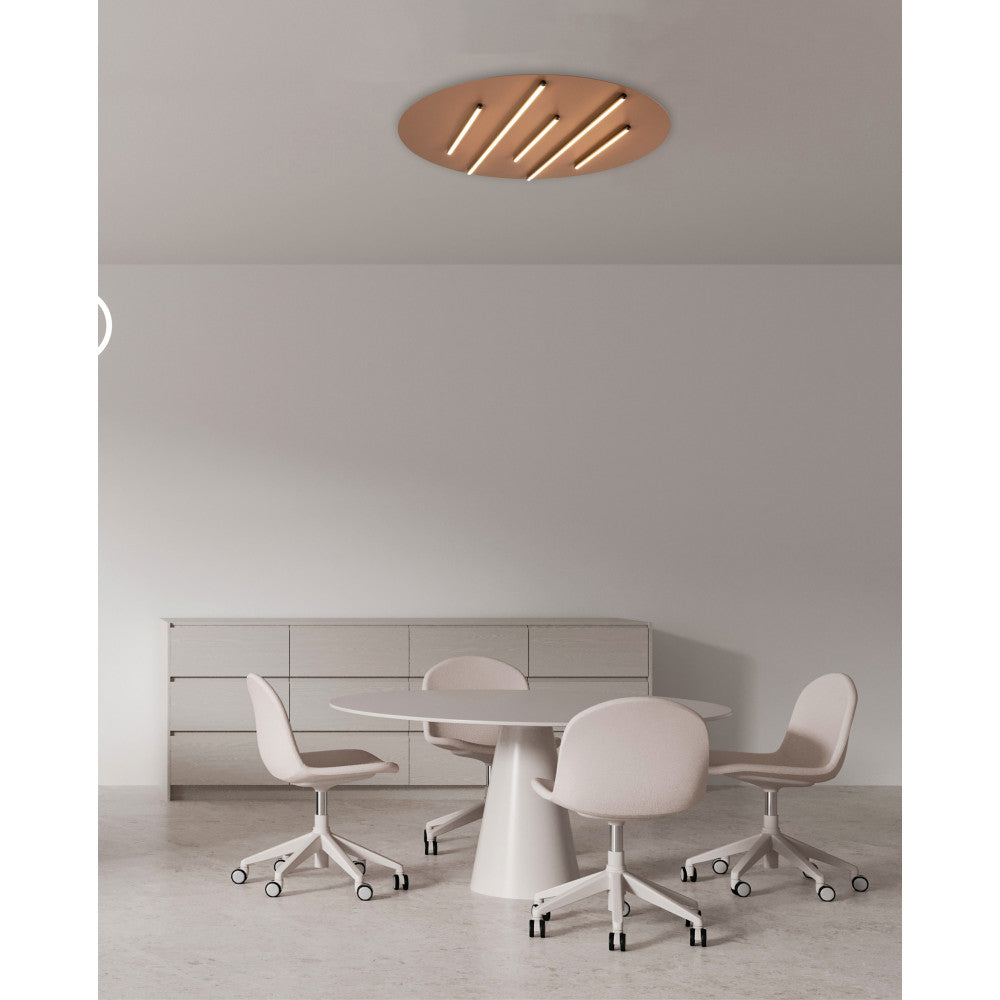 Plafonnier ZAMBELIS D800 52W Dimmable DESIGN Rouge Brique Sable et Noir 2571