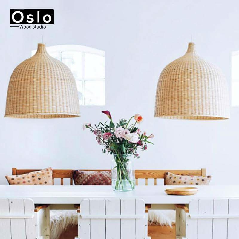 Rattan wood pendant light | Liana