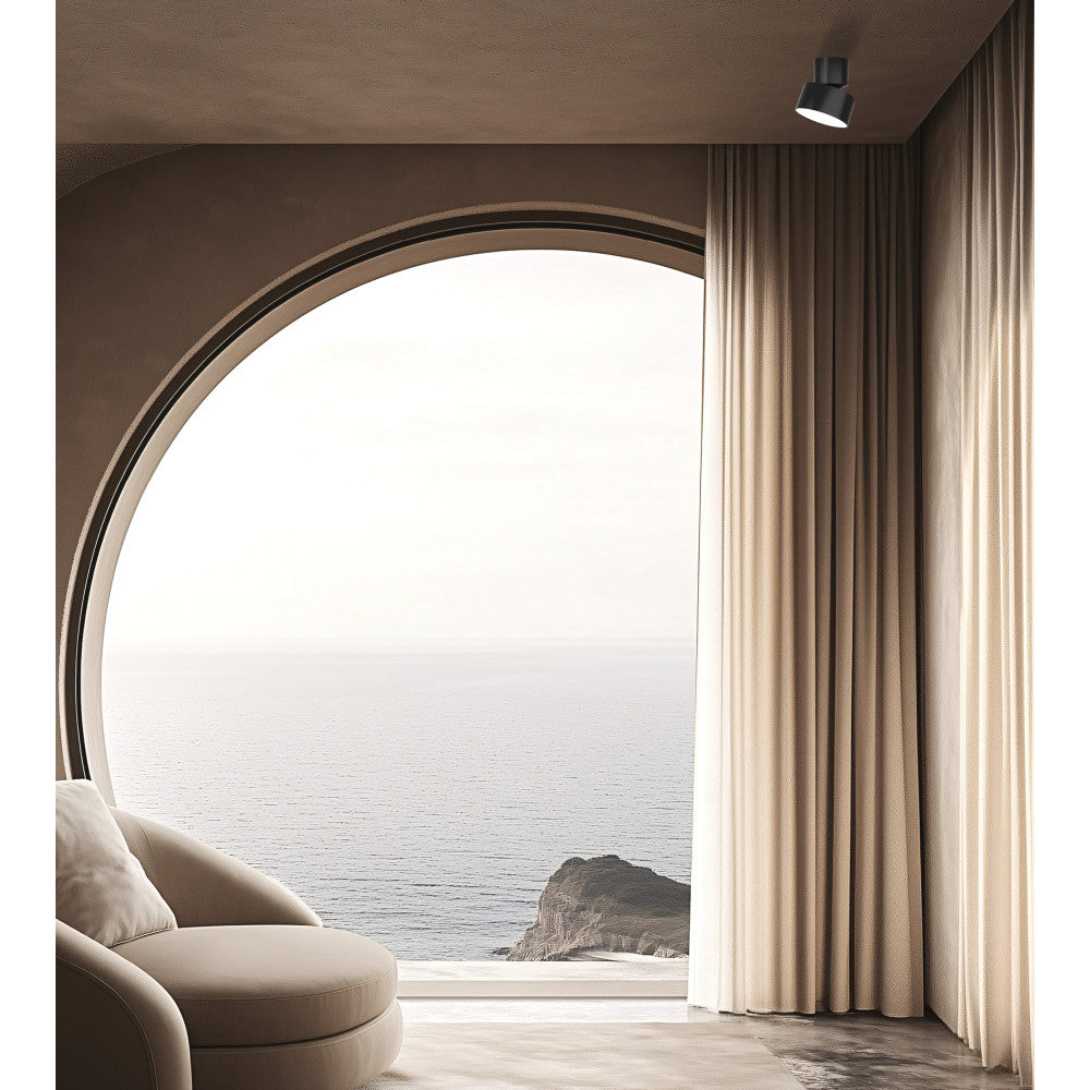 Plafonnier Orientable ZAMBELIS D110 DESIGN Noir Sable 25312
