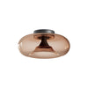 Plafonnier ZAMBELIS D350 30W CCT Dimmable DESIGN Verre Brun et Noir Mat 25278