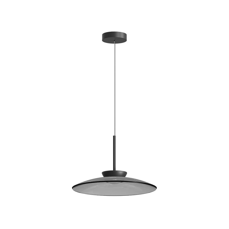 Suspension ZAMBELIS D500 31W Direct/Indirect CCT Dimmable DESIGN Verre Fume et Noir Mat 25275