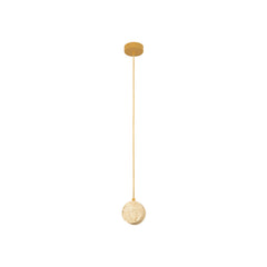 Suspension ZAMBELIS D100 3W DESIGN Pierre Naturelle et Or 25336