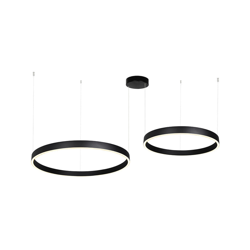 Suspension ZAMBELIS D800 + D600 118W Dimmable Direct/Indirect DESIGN Noir Sable 25372
