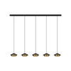 Suspension ZAMBELIS 5x9W DESIGN Noir Sable et Or Brosse 25452