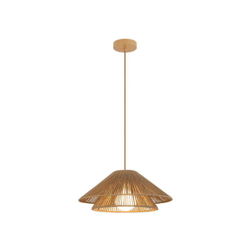 Suspension ZAMBELIS D400 E27 DESIGN Corde de Papier Naturelle Sans Source 25429