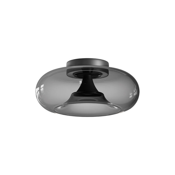Plafonnier ZAMBELIS D350 30W CCT Dimmable DESIGN Verre Fume et Noir Mat 25279