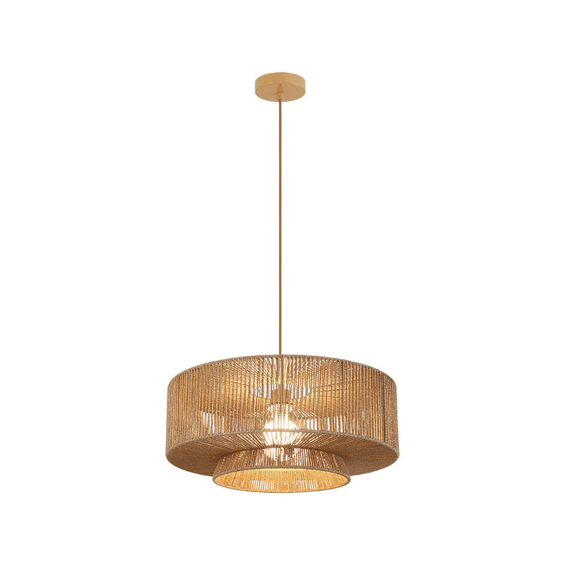 Suspension ZAMBELIS D500 E27 DESIGN Corde de Papier Naturelle Sans Source 25440