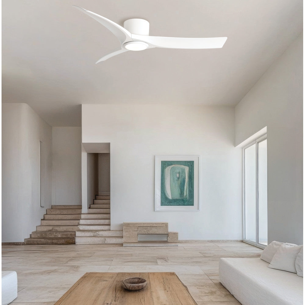 Ventilateur ZAMBELIS D1328 avec Telecommande et Interrupteur DESIGN Blanc Mat 25396