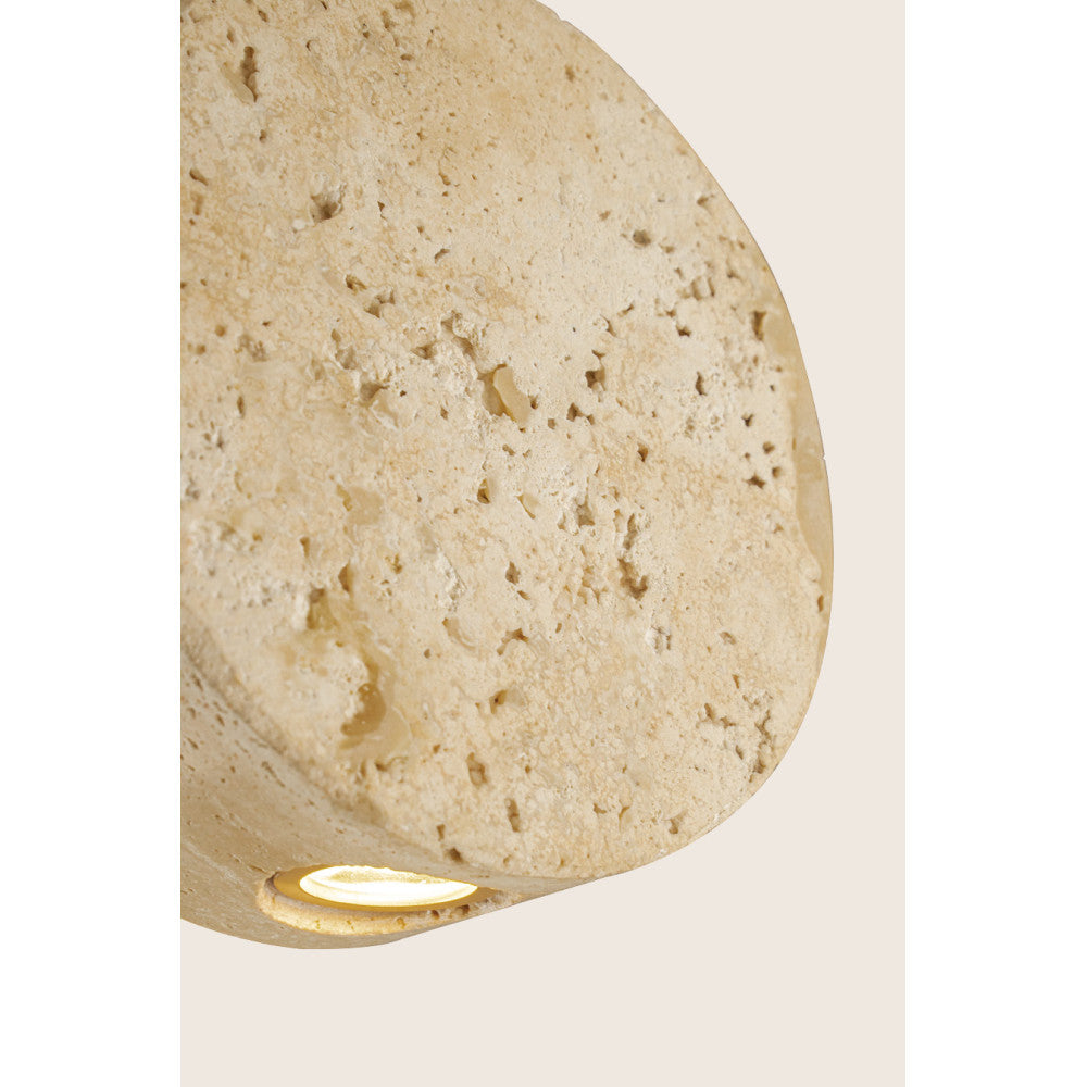 Suspension ZAMBELIS D100 3W DESIGN Pierre Naturelle et Or 25336