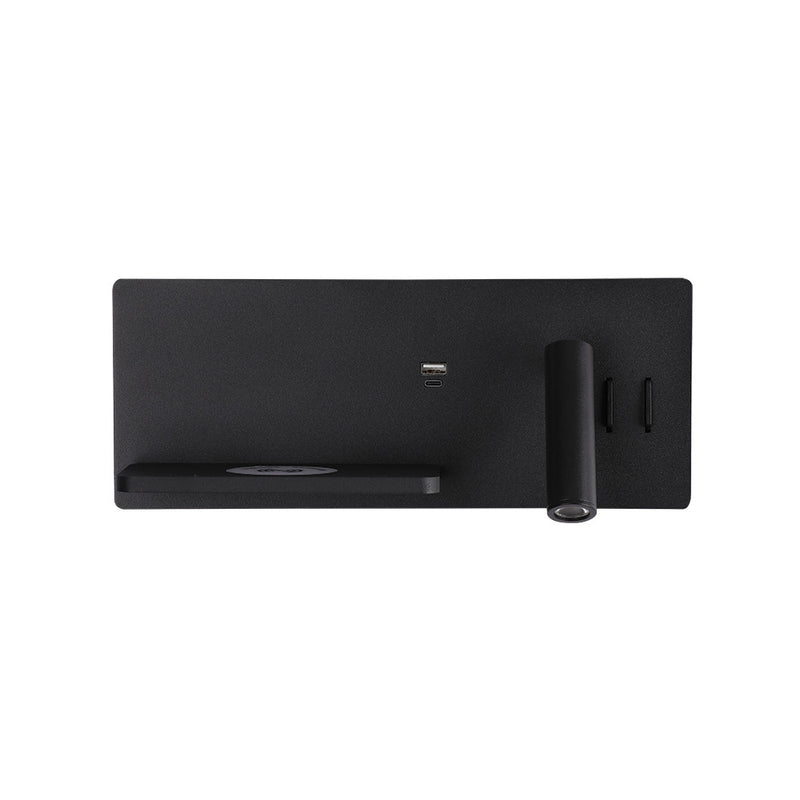 Applique Murale ZAMBELIS Droite 3W+6W Direct/Indirect 3-en-1 DESIGN Noir Mat 25184