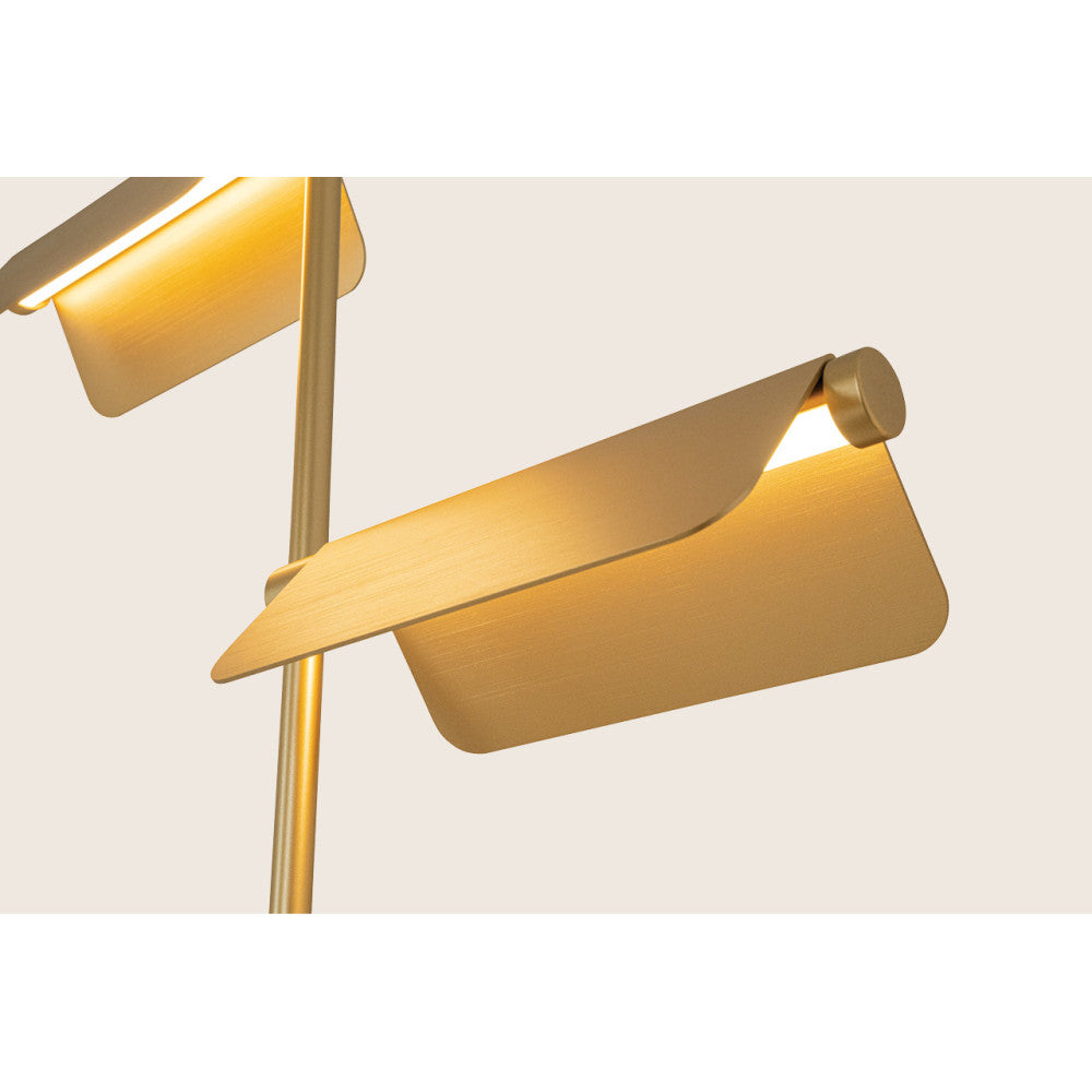 Lampe Sur Pied ZAMBELIS 12W Dimmable DESIGN Or Brosse 25194