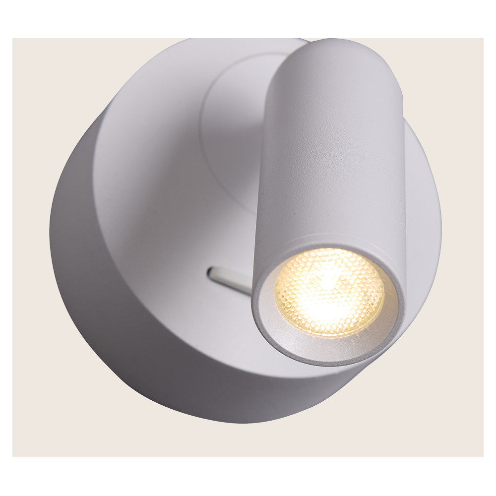 Applique Murale ZAMBELIS Lecture 3W Interrupteur DESIGN Blanc Sable 25284