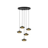 Suspension ZAMBELIS D350 45W Dimmable DESIGN Noir Sable et Or Brosse 25453