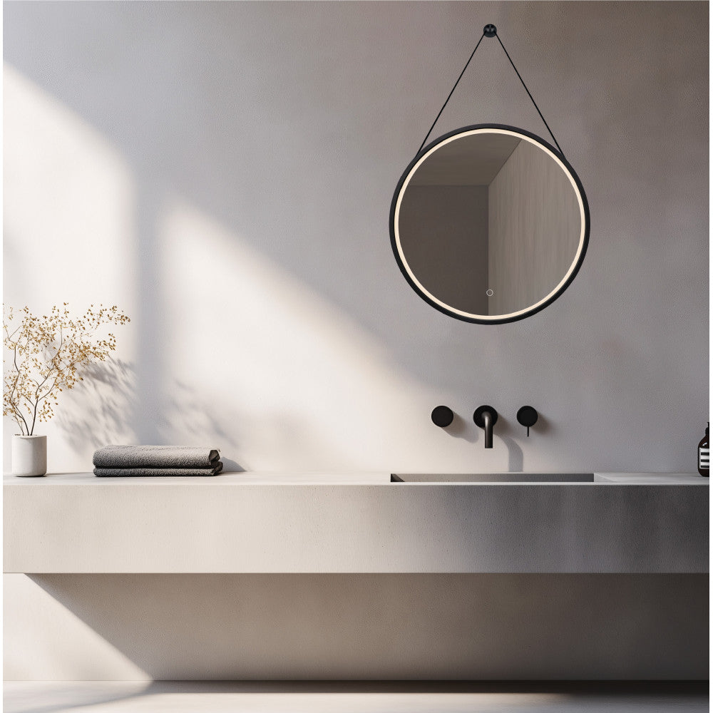 Miroir ZAMBELIS Tactile D600 15W CCT Dimmable IP44 DESIGN Noir Mat 25387