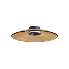 Plafonnier ZAMBELIS D500 30W CCT Dimmable DESIGN Verre Brun et Noir Mat 25268