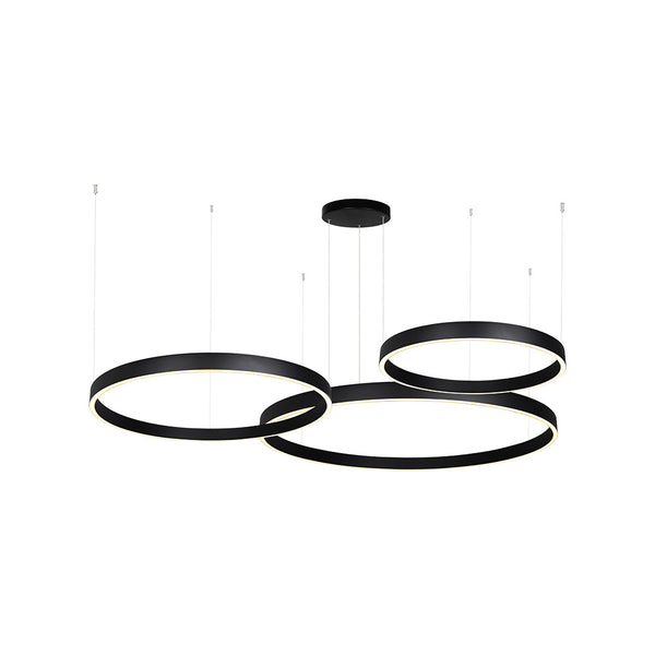 Suspension ZAMBELIS D1000 + D800 + D600 174W Dimmable Direct/Indirect DESIGN Noir Sable 25375