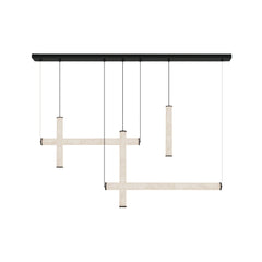 Suspension ZAMBELIS 93W Dimmable DESIGN Albatre et Noir Sable 25421