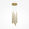 Gold pendant light cascade