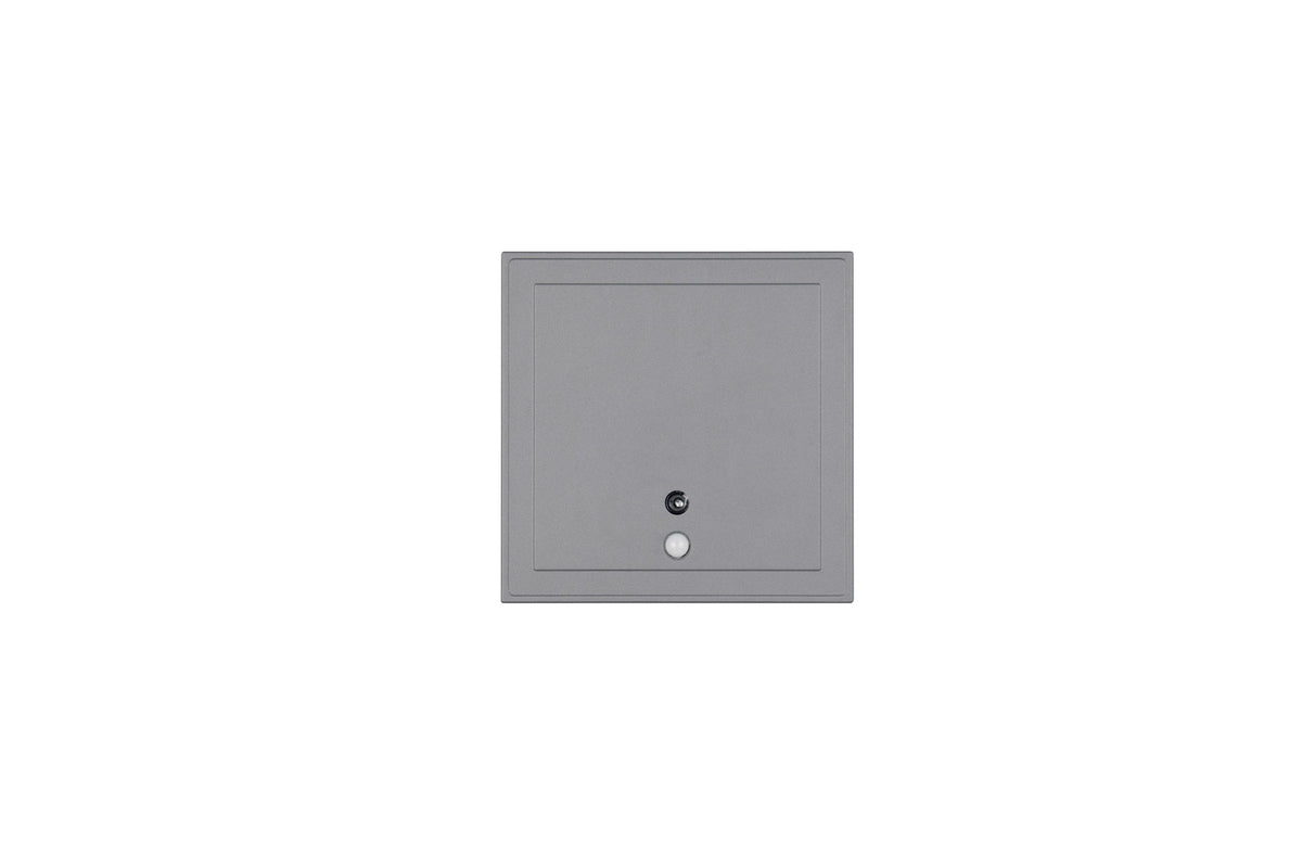 Face avant de l'applique carrée anthracite avec deux cercles de détection