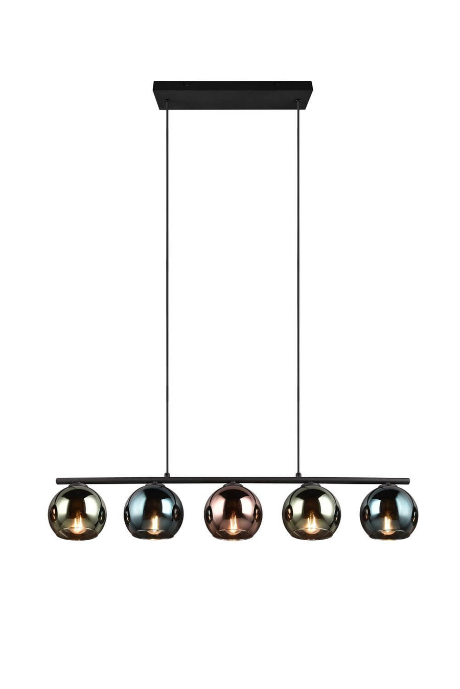 Suspension Sheldon 5 lumières multicolore