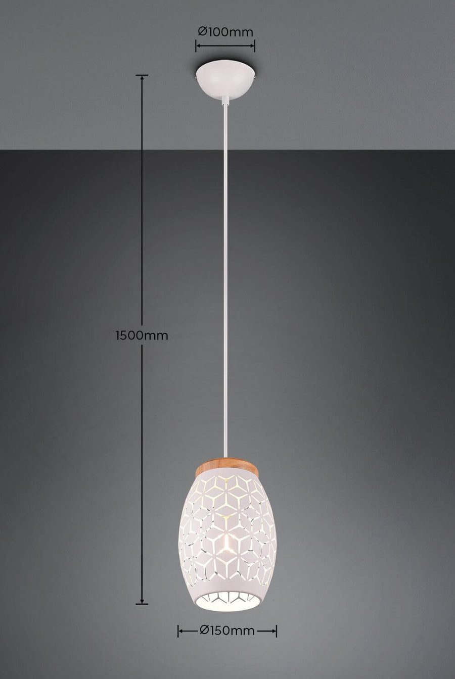 Suspension Bidar blanche mat