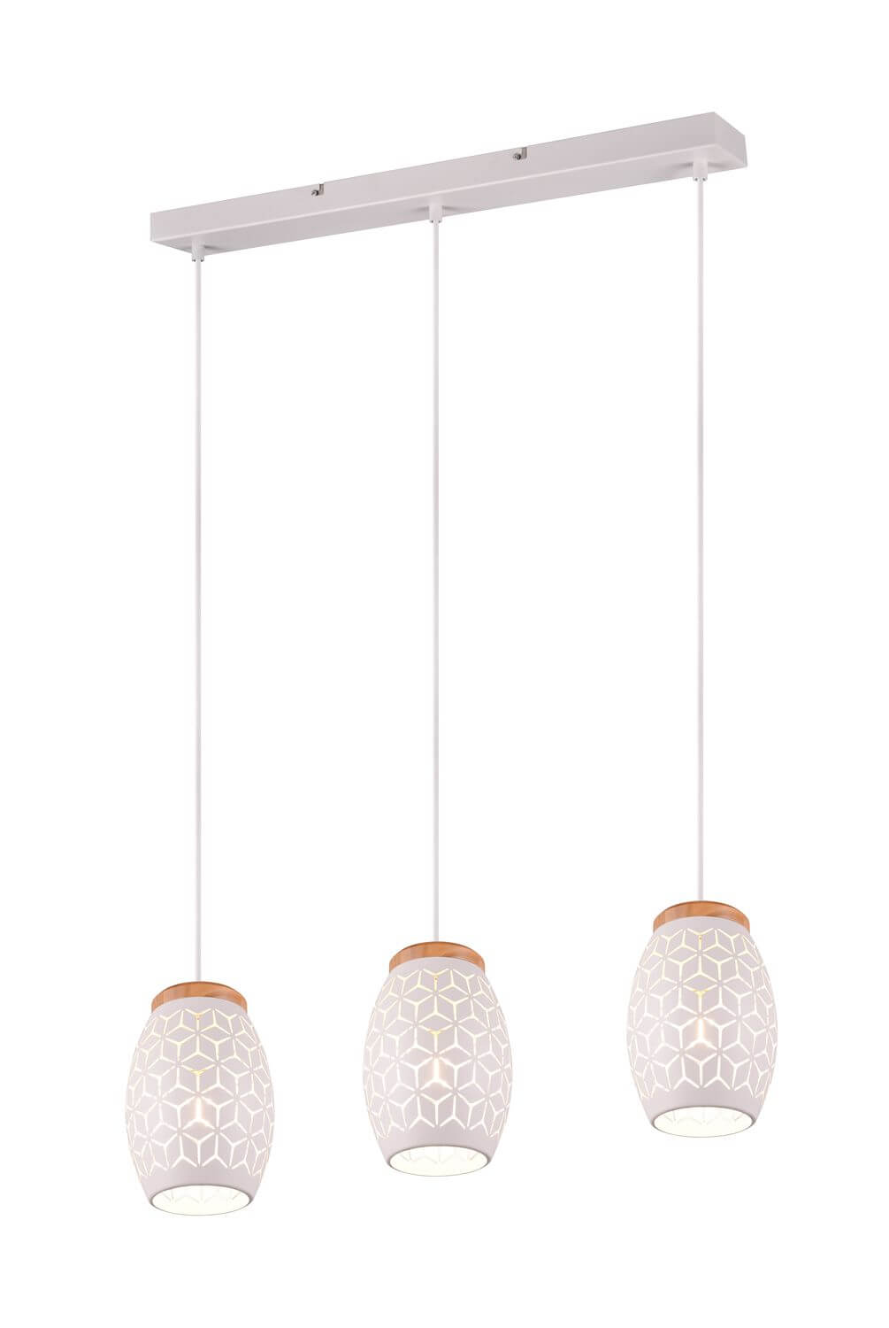 Produit sur fond blanc, vue d'ensemble avec la barre de fixation rectangulaire blanche