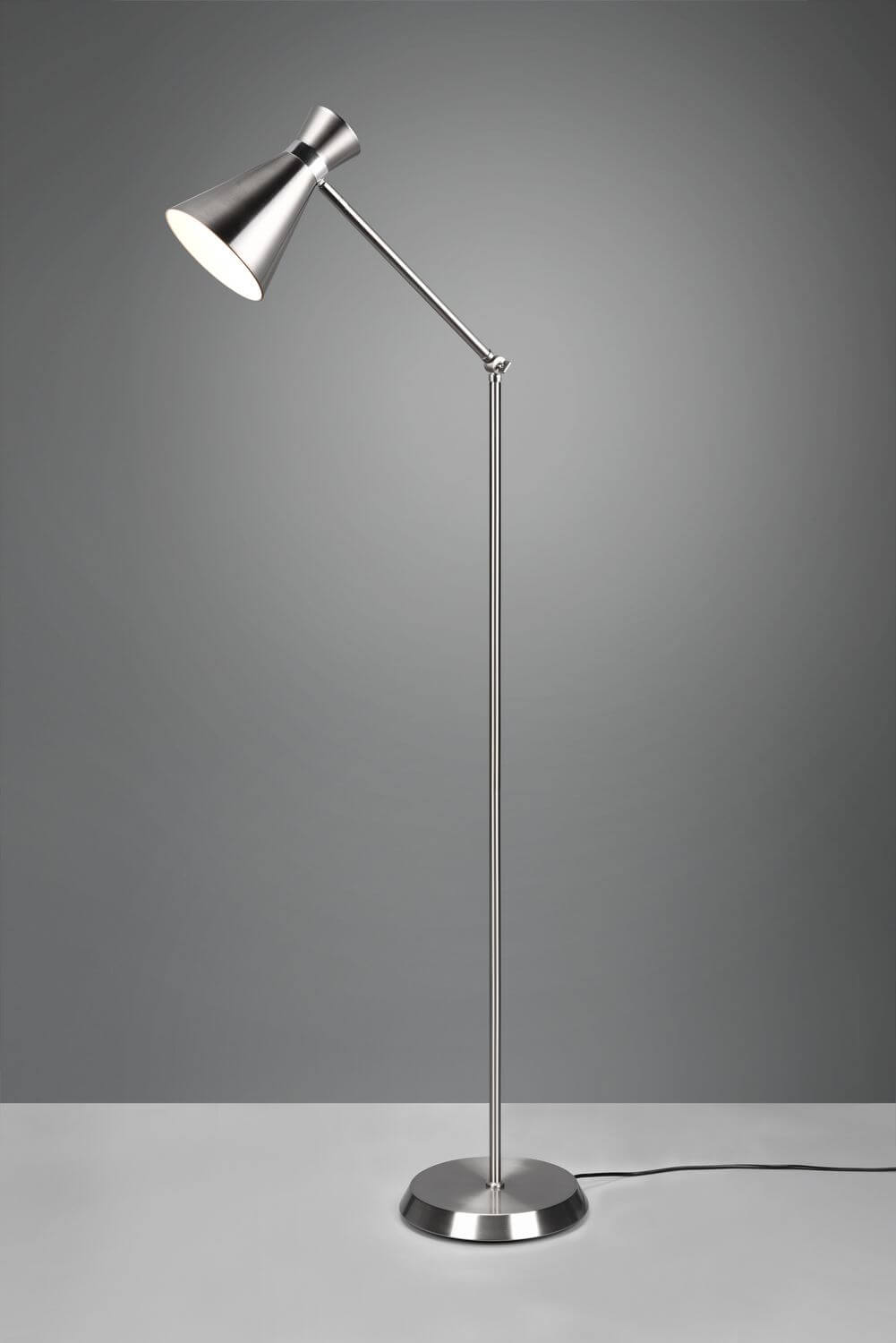 Lampadaire Enzo nickel satiné