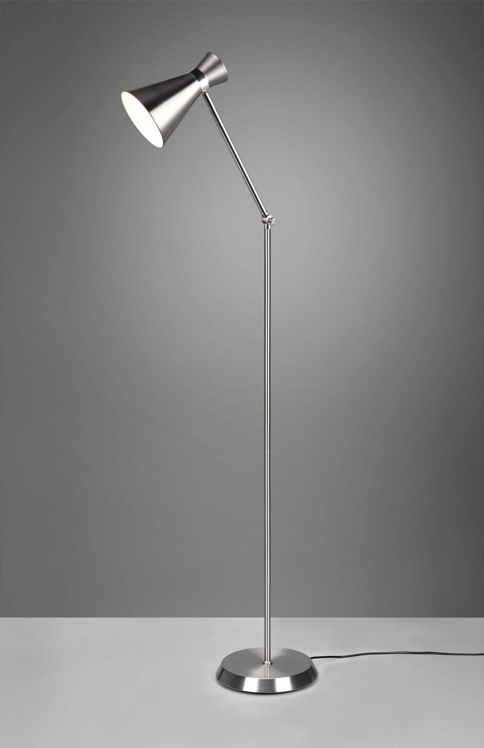 Lampadaire Enzo nickel satiné
