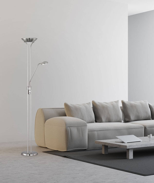 Lampadaire Spock nickel satiné
