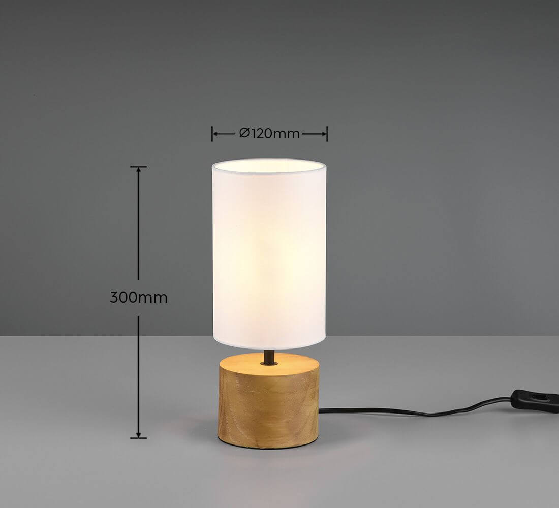 Lampe à poser Woody bois, H 30 cm (R50171930)