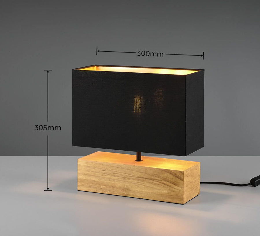 Lampe à poser Woody bois, H 30,5 cm (R50181080)
