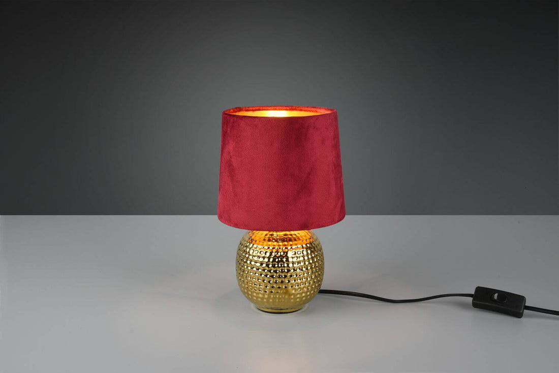 Lampe à poser Sophia dorée et rouge, céramique