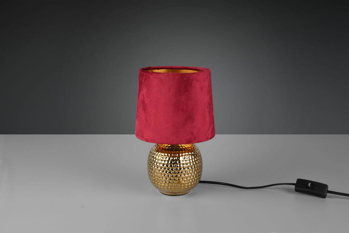 Lampe à poser Sophia dorée et rouge, céramique