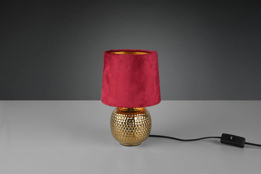 Lampe à poser Sophia dorée et rouge, céramique