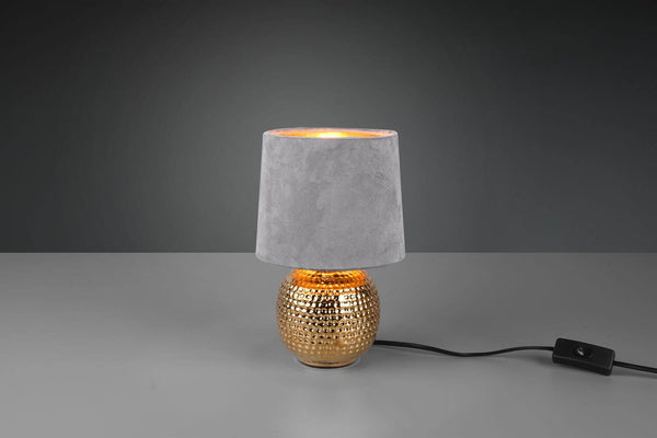 Lampe à poser Sophia dorée et grise, céramique