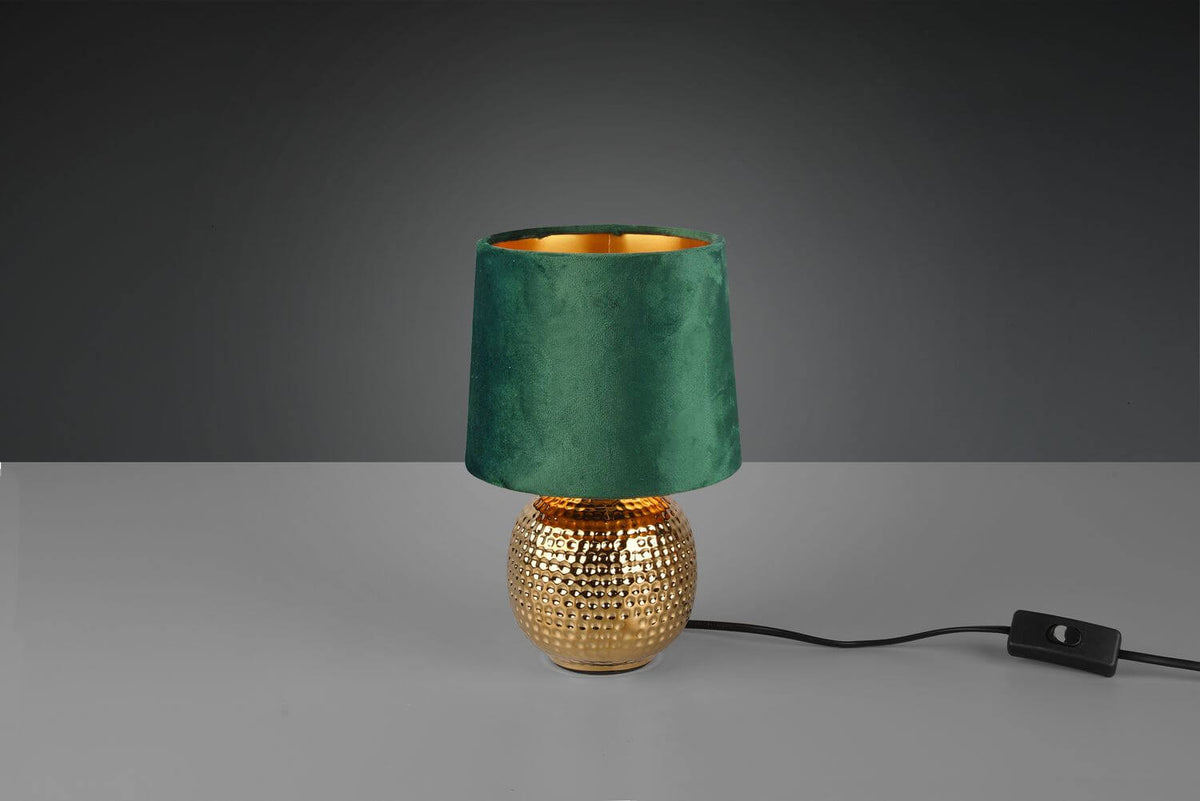 Lampe à poser Sophia dorée et verte, céramique