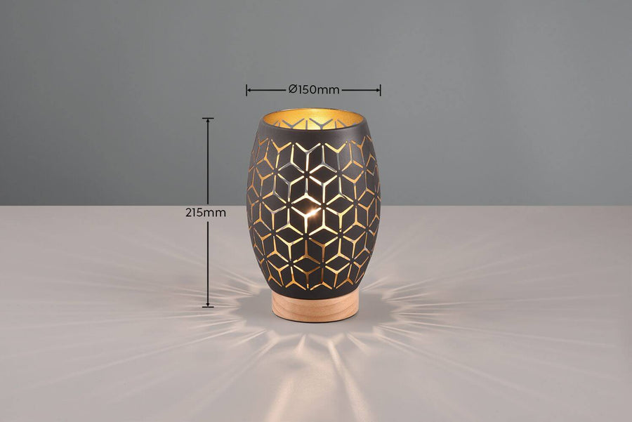 Lampe à poser Bidar noire et dorée