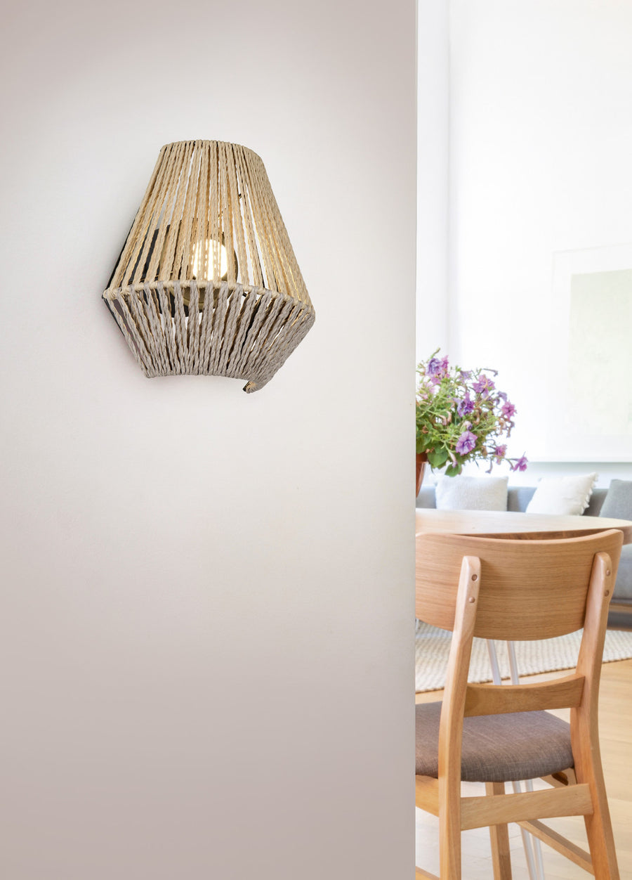 Lampe à poser Lira marron, papier